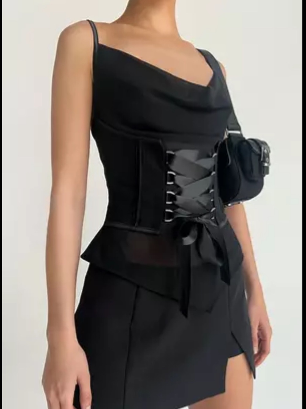 I.AM.GIA Marlette Lace-Up Mesh Corset Camisole